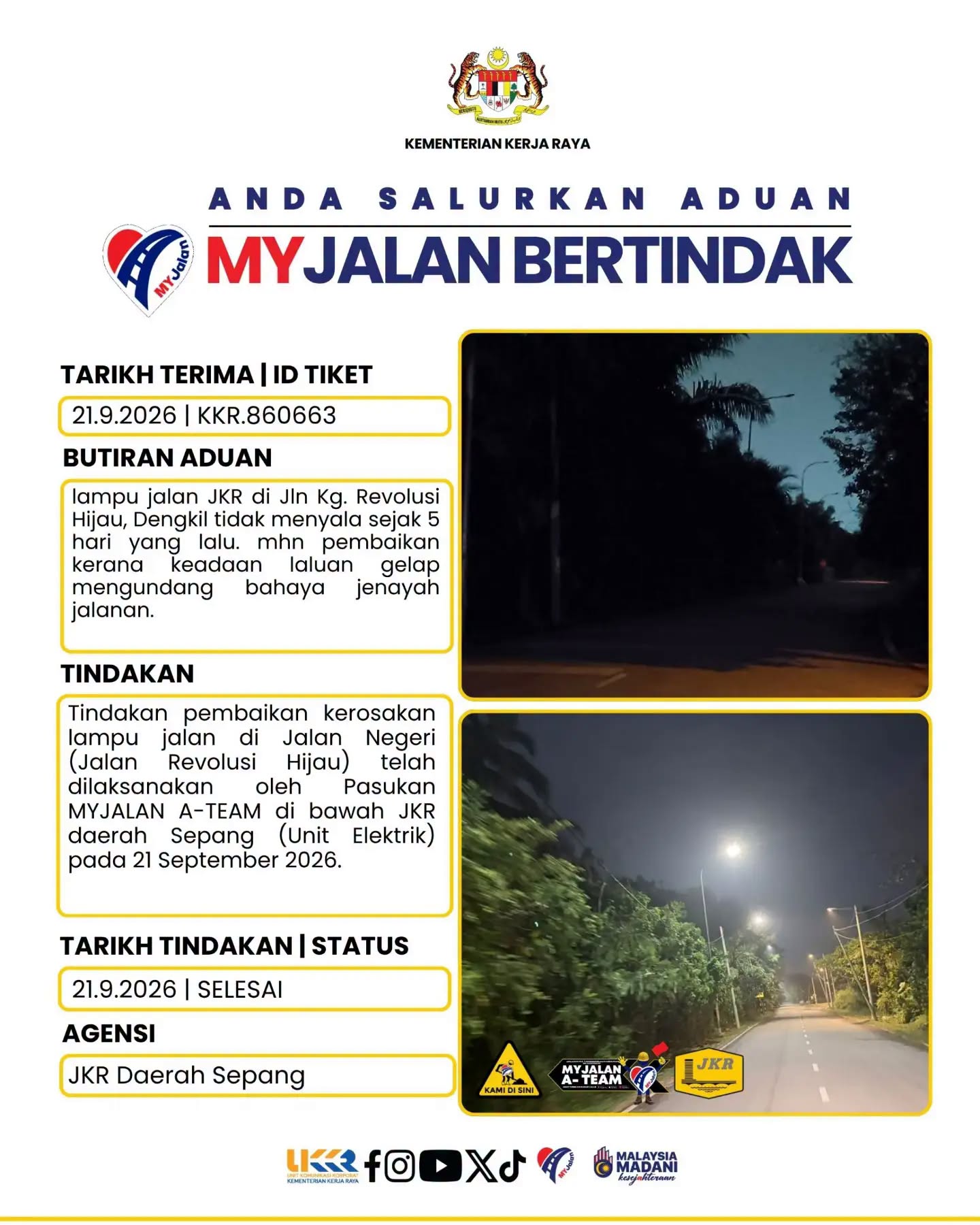21 September 2026 - JKR Daerah Sepang